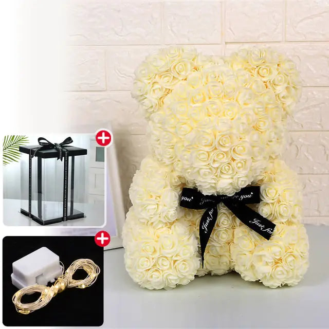 Flower Rose Teddy Bear 25/40cm luminous with box (various colors) 