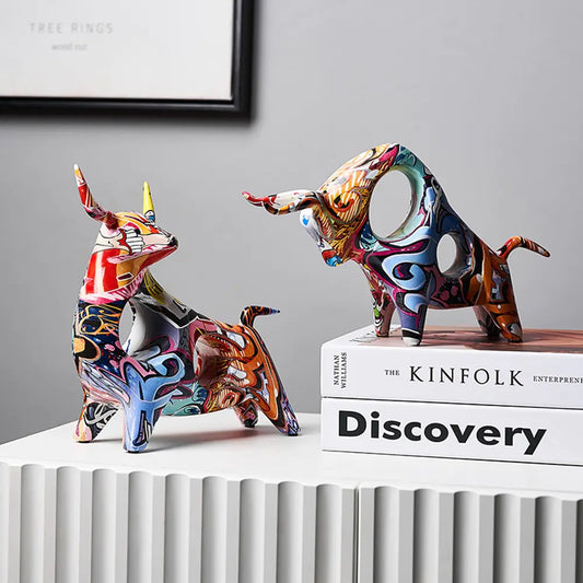 Modern Color Art Bull Figure