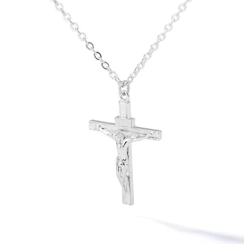 Stainless Steel Cross Pendant Necklace gold/platinum