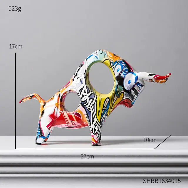 Modern Color Art Bull Figure