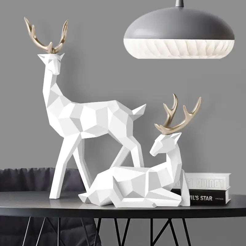 Modern Deer Statue Set