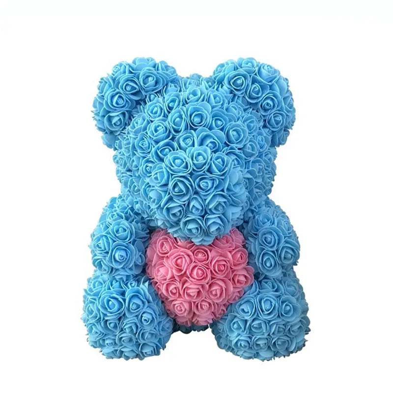 Flower Rose Teddy Bear 40cm with Box (various colors)