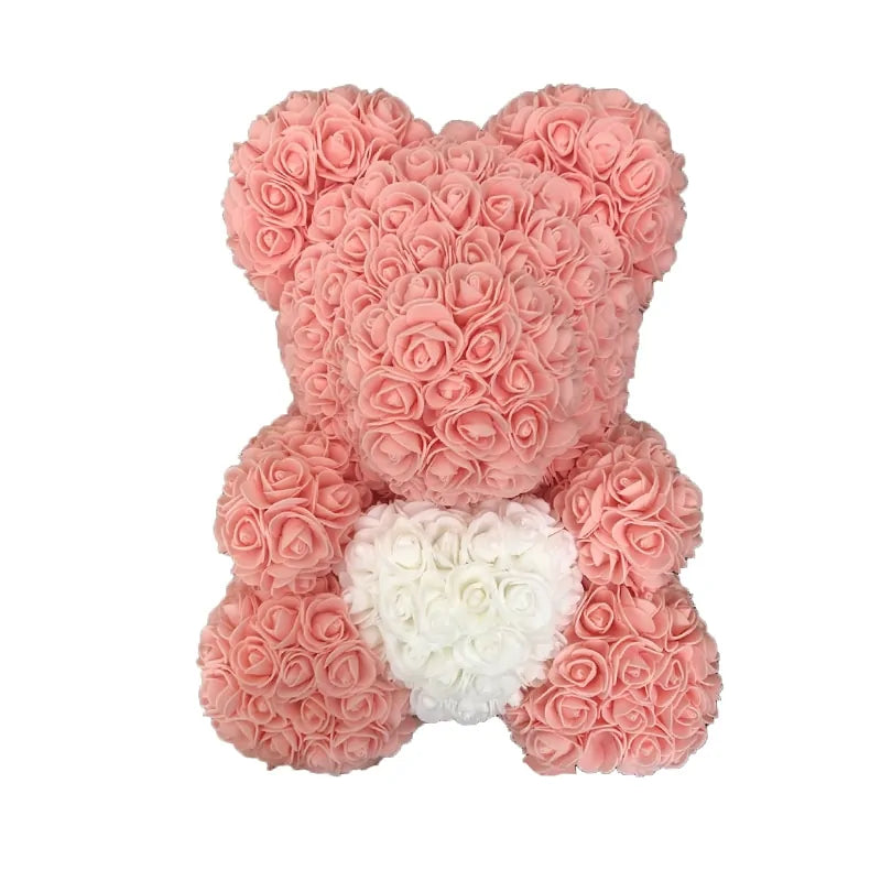 Flower Rose Teddy Bear 40cm with Box (various colors)