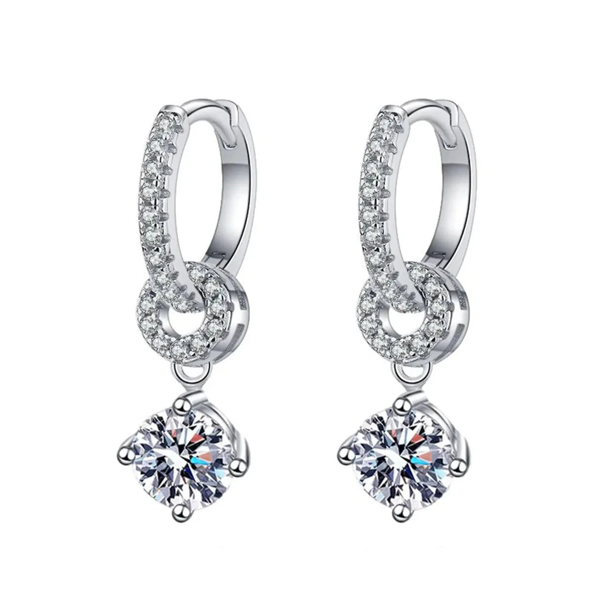 925er Silber Moissanite Drop Earrings