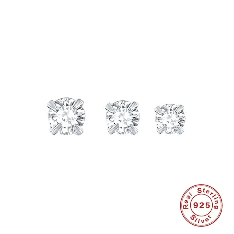 925er Silber Crystal Stud Earrings silber/gold