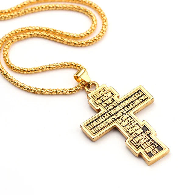 Cross Jesus Pendant Necklace gold