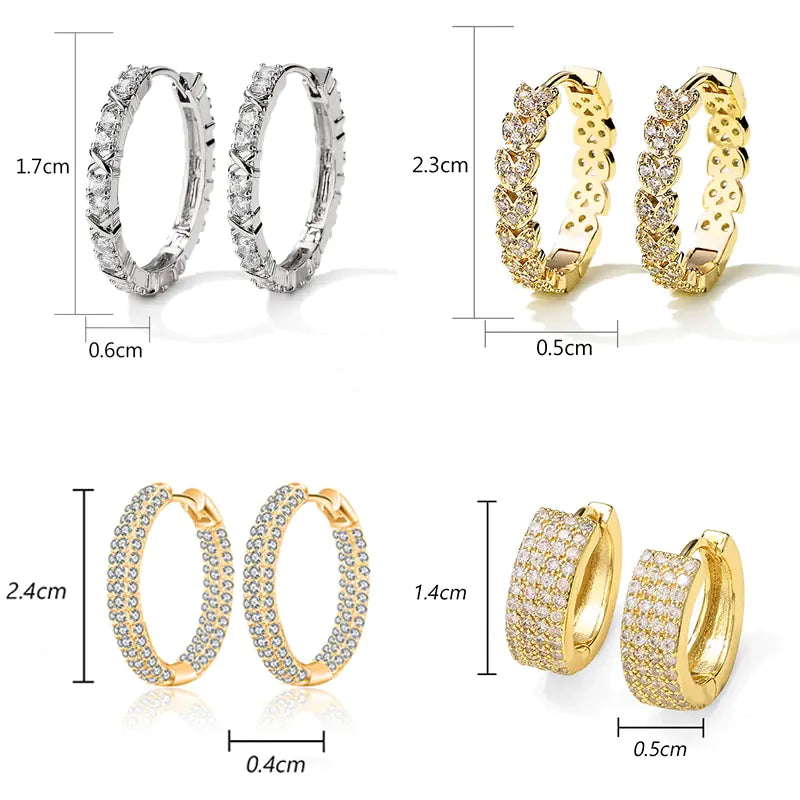 Gold Plated Zircon Earrings silber/gold