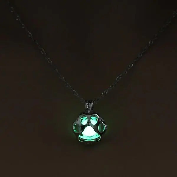 paw necklace bright blue/green