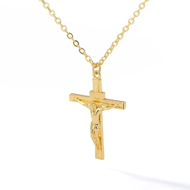 Stainless Steel Cross Pendant Necklace gold/platinum