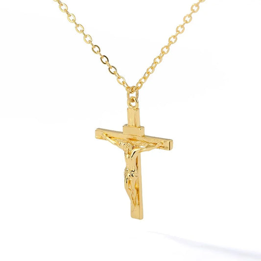 Stainless Steel Cross Pendant Necklace gold/platinum