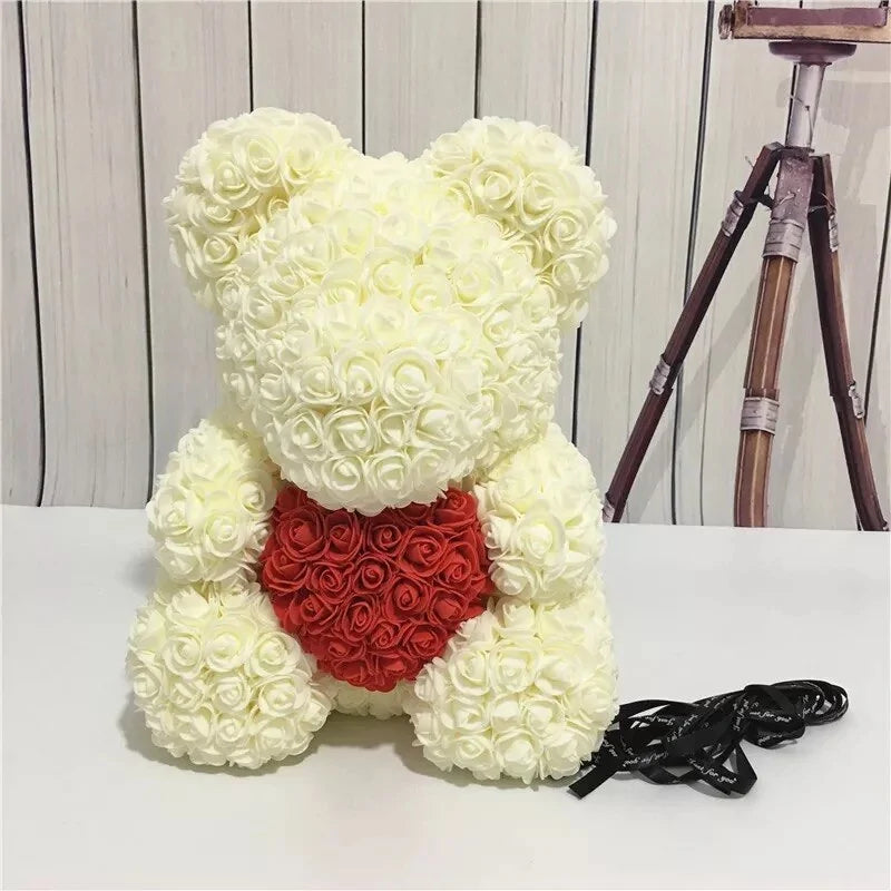 Flower Rose Teddy Bear 40cm with Box (various colors)