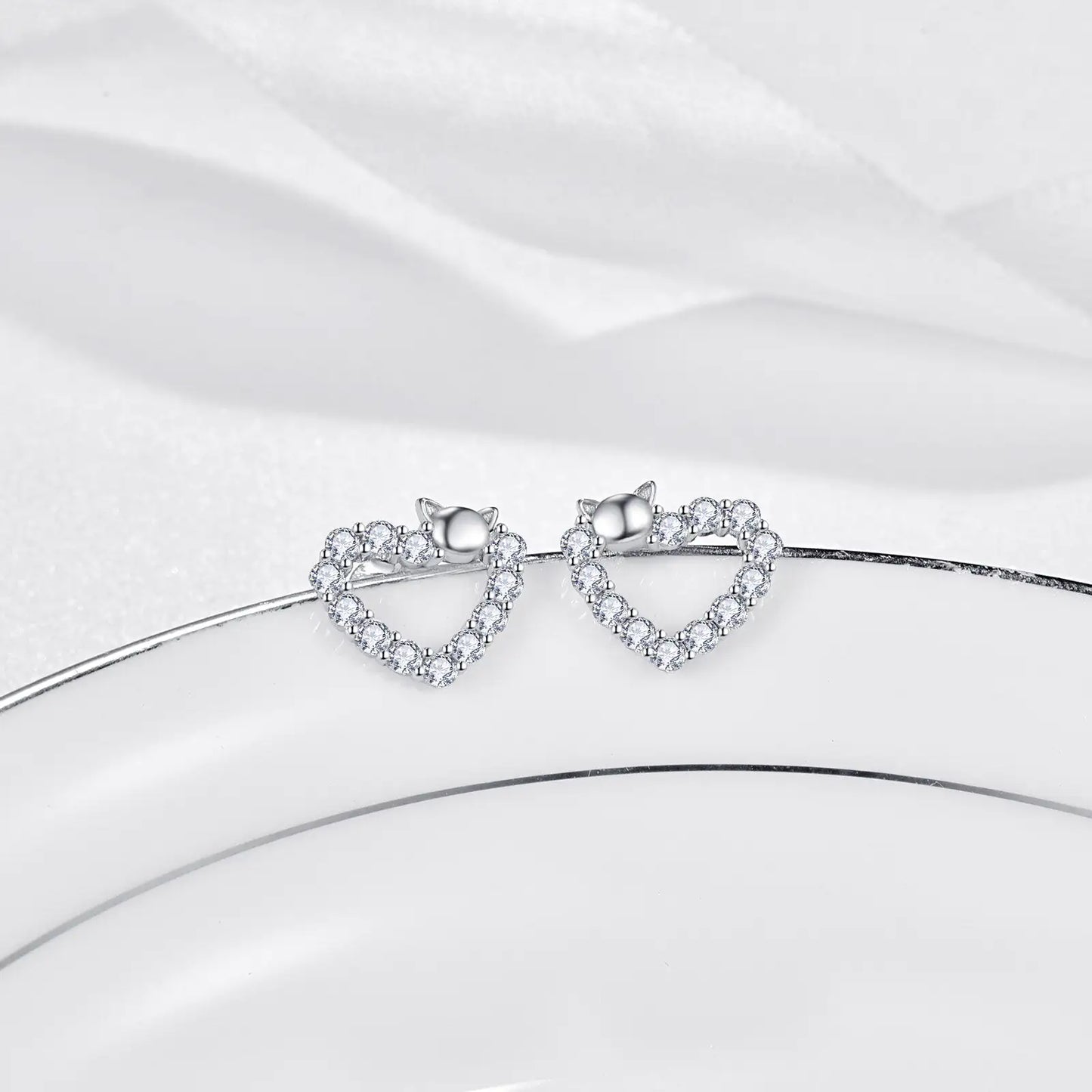 Heart Stud Earrings silver