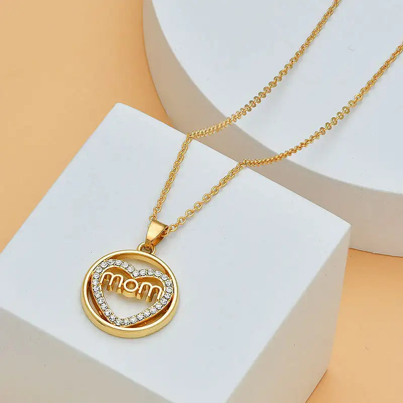 Diamond Heart Mom Necklace (7 different designs)