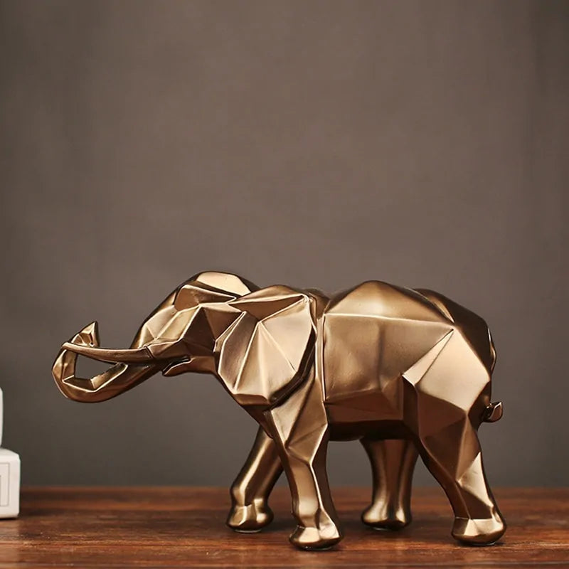 Abstract Gold Elephant Statue