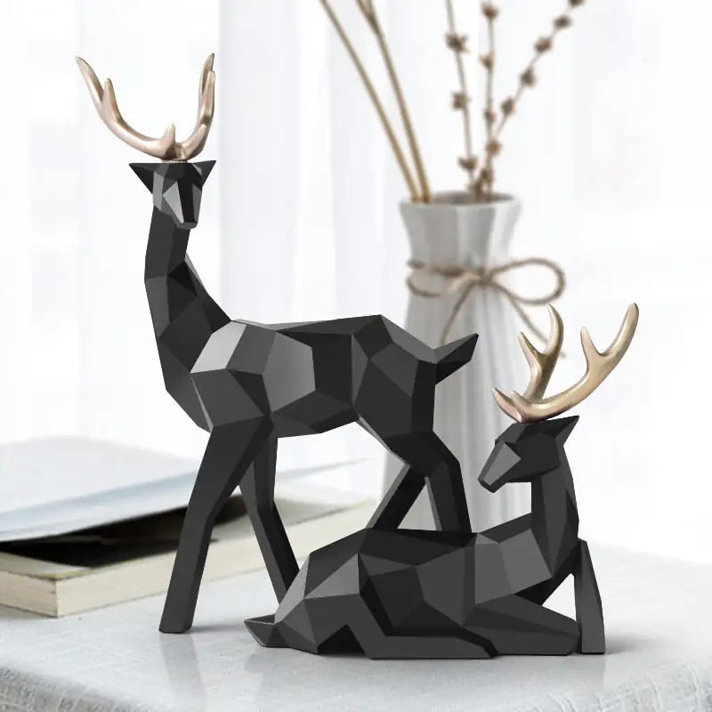 Modern Deer Statue Set