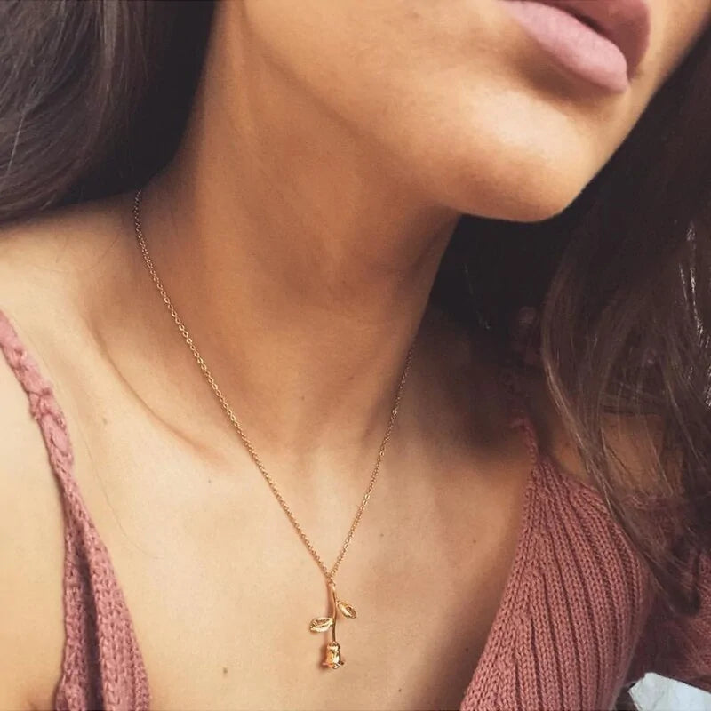 Singular Rose Necklace gold/silver/rose