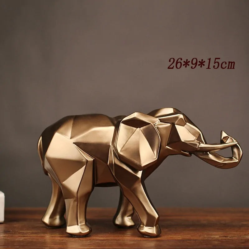 Abstract Gold Elephant Statue