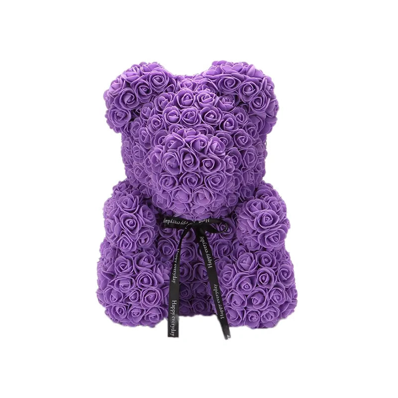 Flower Rose Teddy Bear 40cm with Box (various colors)