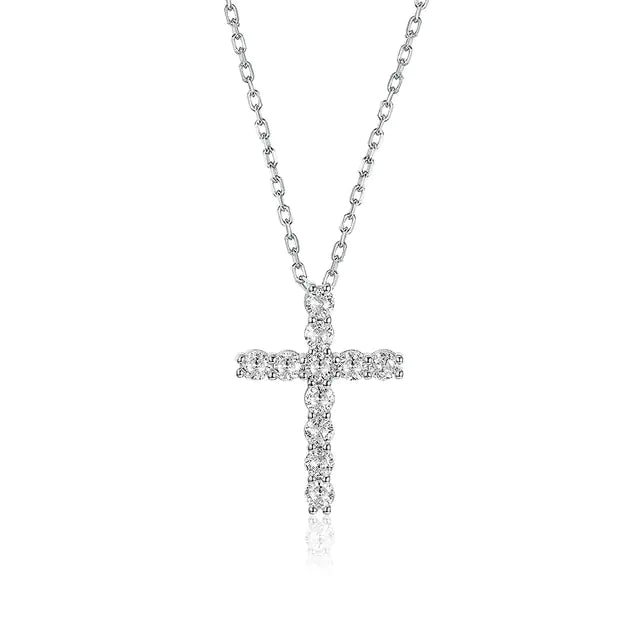 925 silver moissanite cross pendants silver/gold/rose