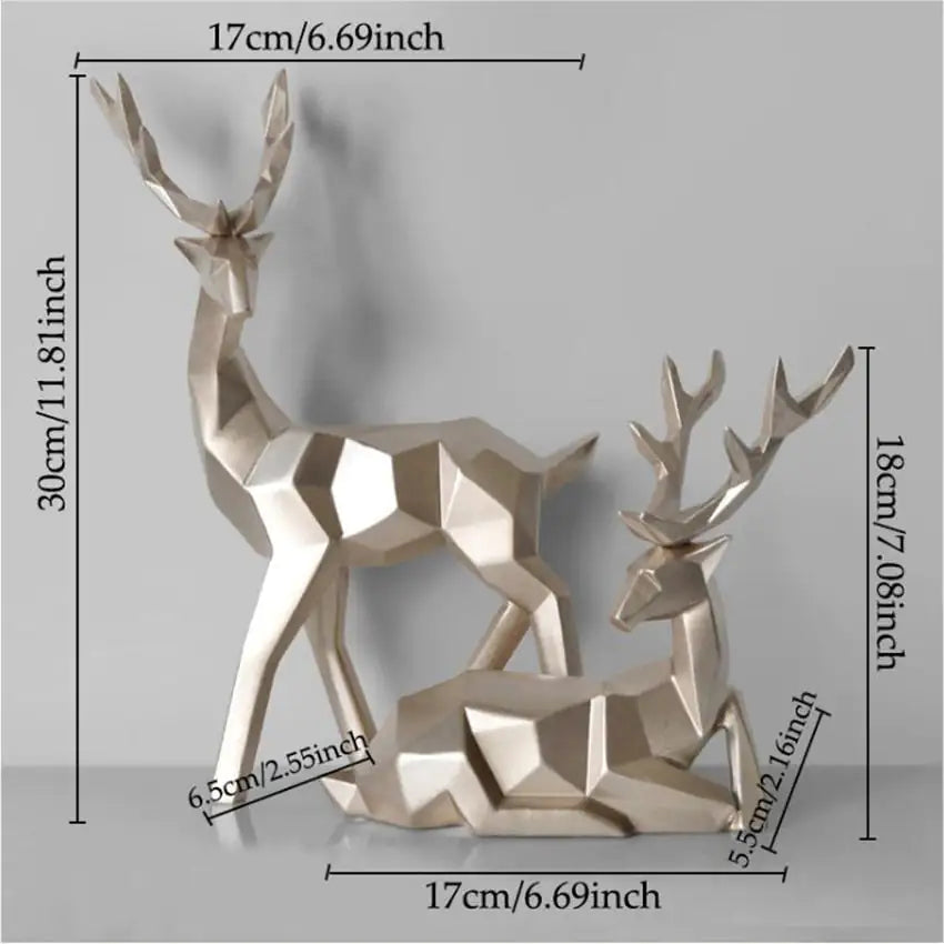 Modern Deer Statue Set