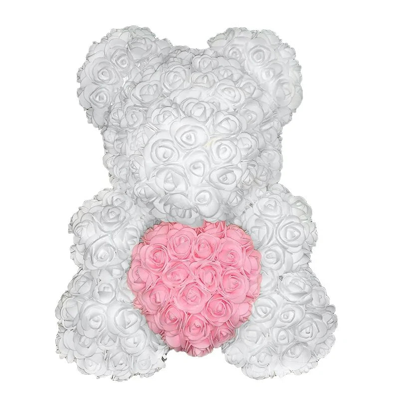 Flower Rose Teddy Bear 40cm with Box (various colors)