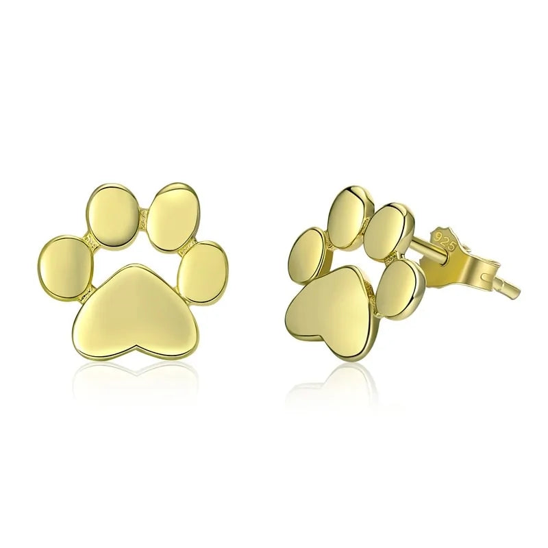 925er Silber Paw Stud Earrings gold/silber/rose/schwarz