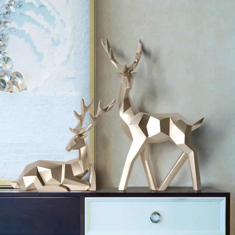 Modern Deer Statue Set