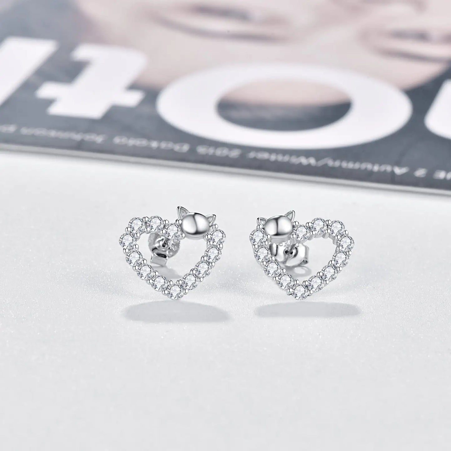 Heart Stud Earrings silver