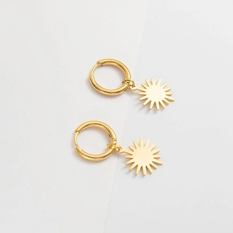 Pendant Hoop Earrings gold