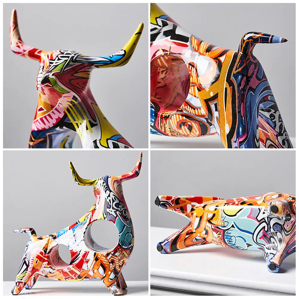 Modern Color Art Bull Figure