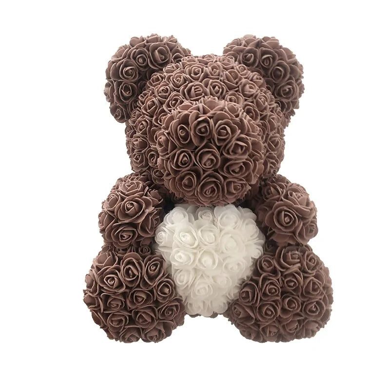 Flower Rose Teddy Bear 40cm with Box (various colors)