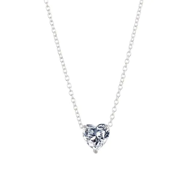 Crystal Heart Necklace silver