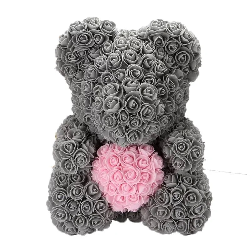 Flower Rose Teddy Bear 40cm with Box (various colors)