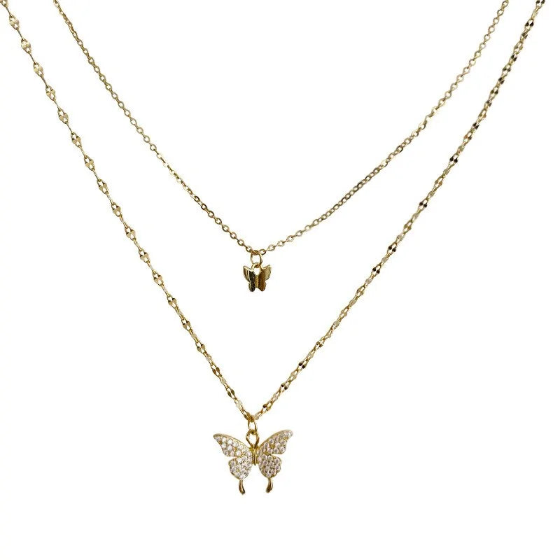 925 silver butterfly necklace gold