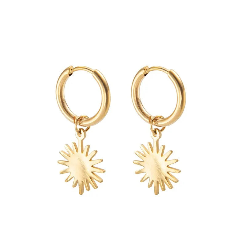 Pendant Hoop Earrings gold