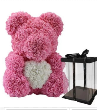 Flower Rose Teddy Bear 40cm with Box (various colors)