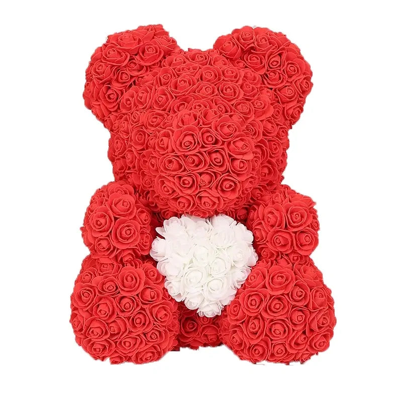 Flower Rose Teddy Bear 40cm with Box (various colors)