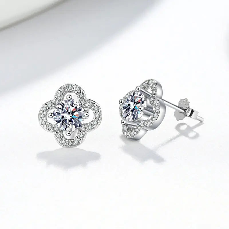 925er Silber Moissanite Stud Earrings