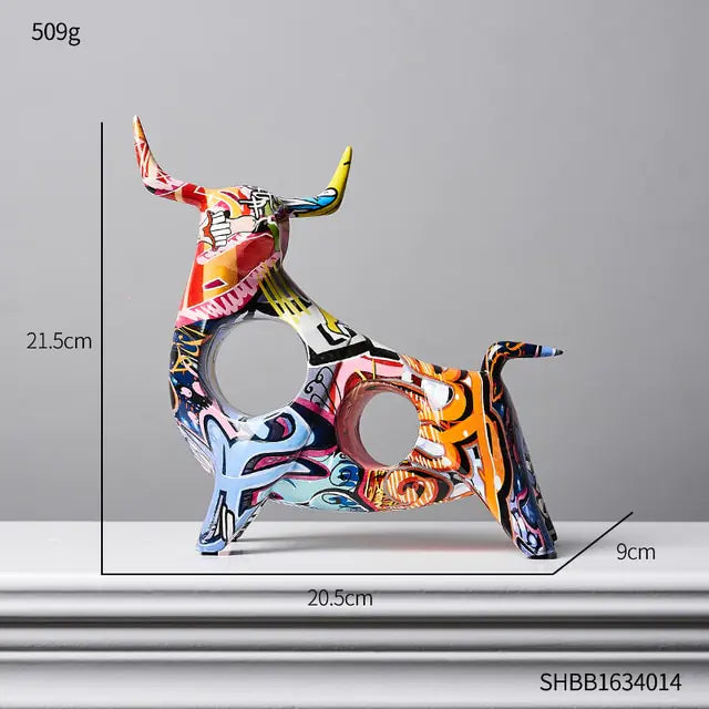 Modern Color Art Bull Figure