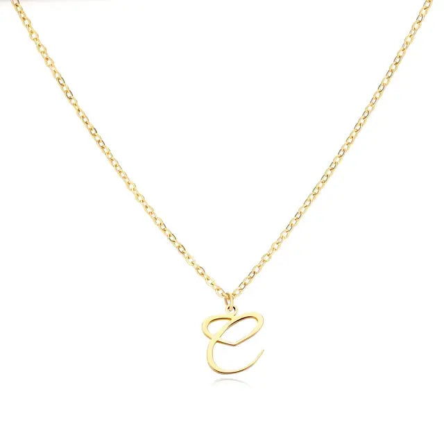 Heart Initial Letter Necklace Alphabet A-Z