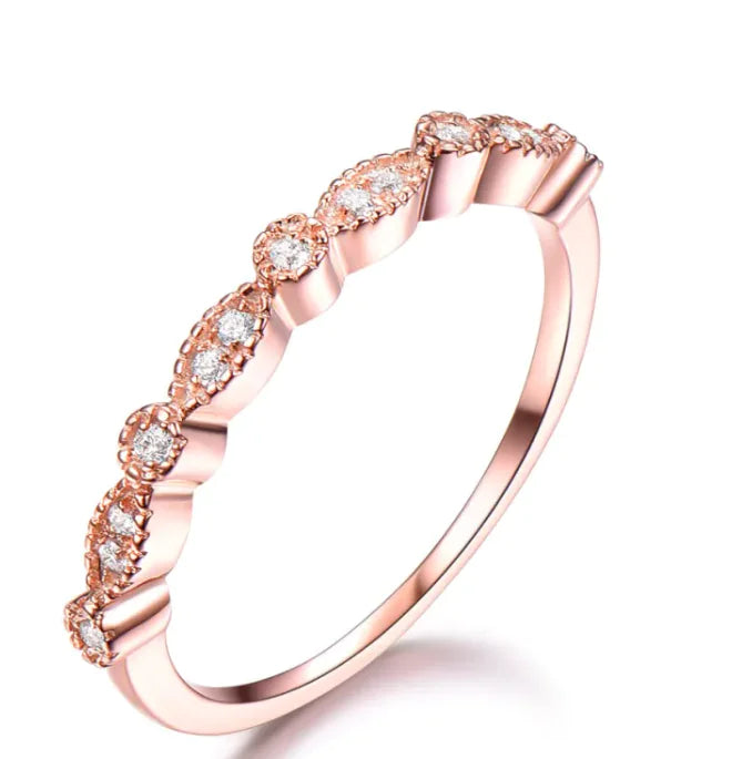 925 silver diamond fashion ring silver/rose