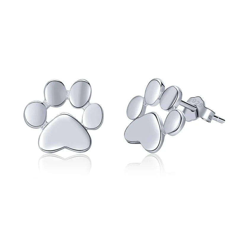 925er Silber Paw Stud Earrings gold/silber/rose/schwarz