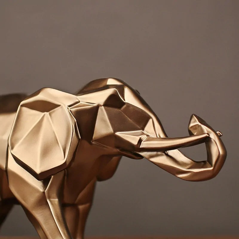 Abstract Gold Elephant Statue