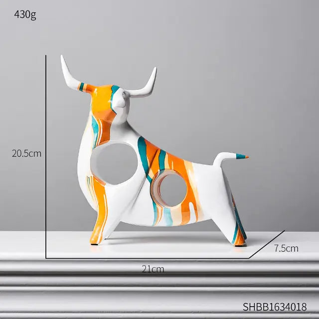 Modern Color Art Bull Figure