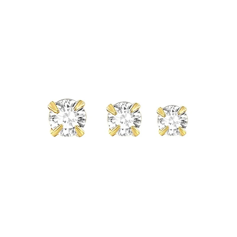 925er Silber Crystal Stud Earrings silber/gold