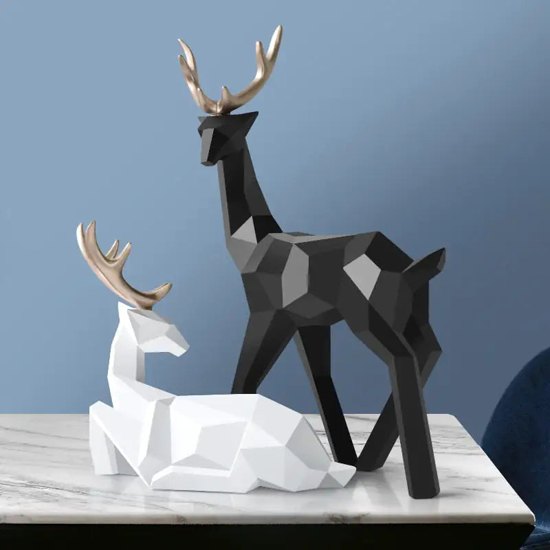 Modern Deer Statue Set