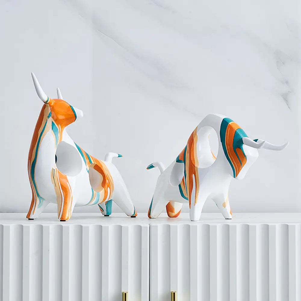 Modern Color Art Bull Figure