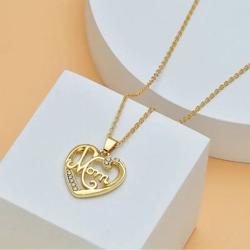 Diamond Heart Mom Necklace (7 different designs)