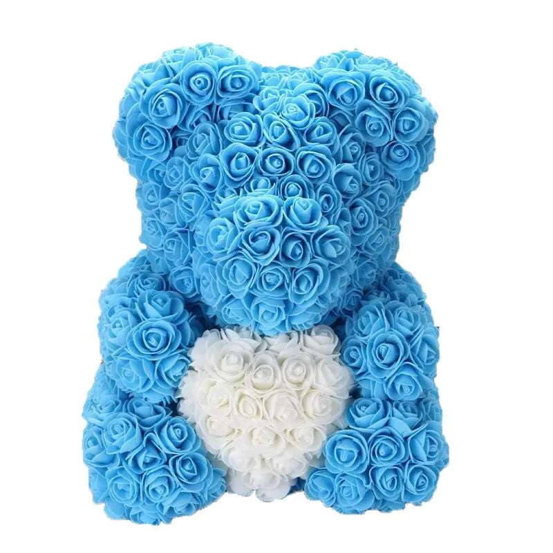 Flower Rose Teddy Bear 40cm with Box (various colors)