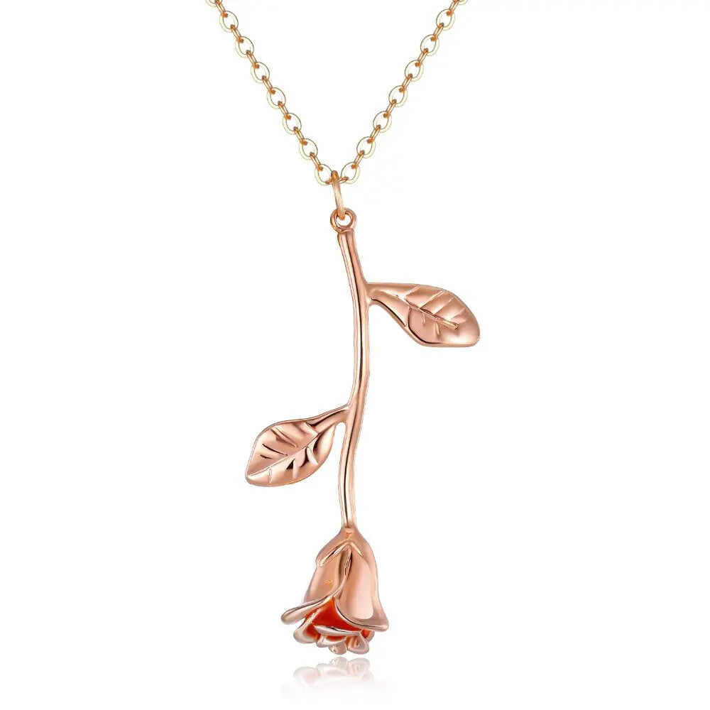 Singular Rose Necklace gold/silver/rose